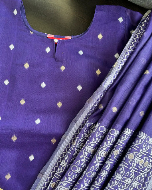 Luxe - InkBlue Chanderi Silk Kurta Set - 2 pc