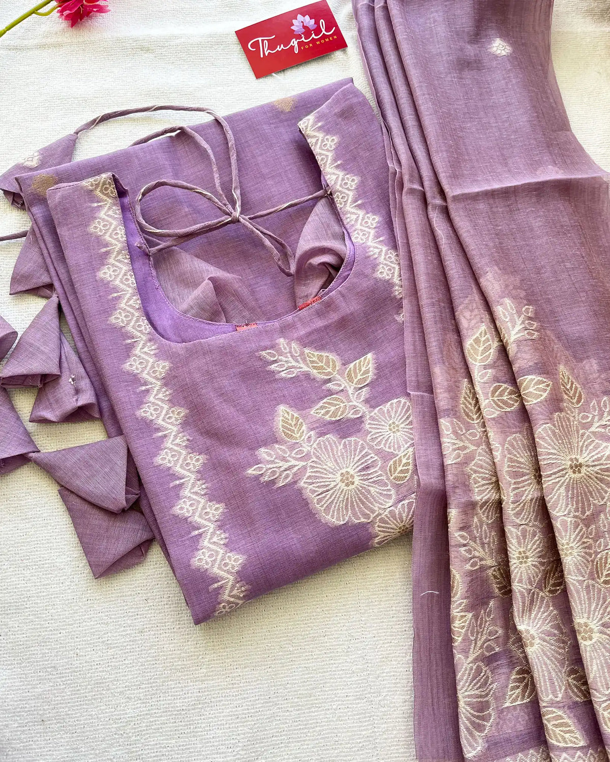 LUXE- Lavendar Jute Silk Kurta Set (Top-Dupatta)