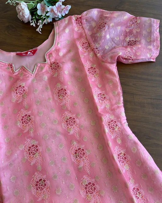 Organza Silk Zari Kurta
