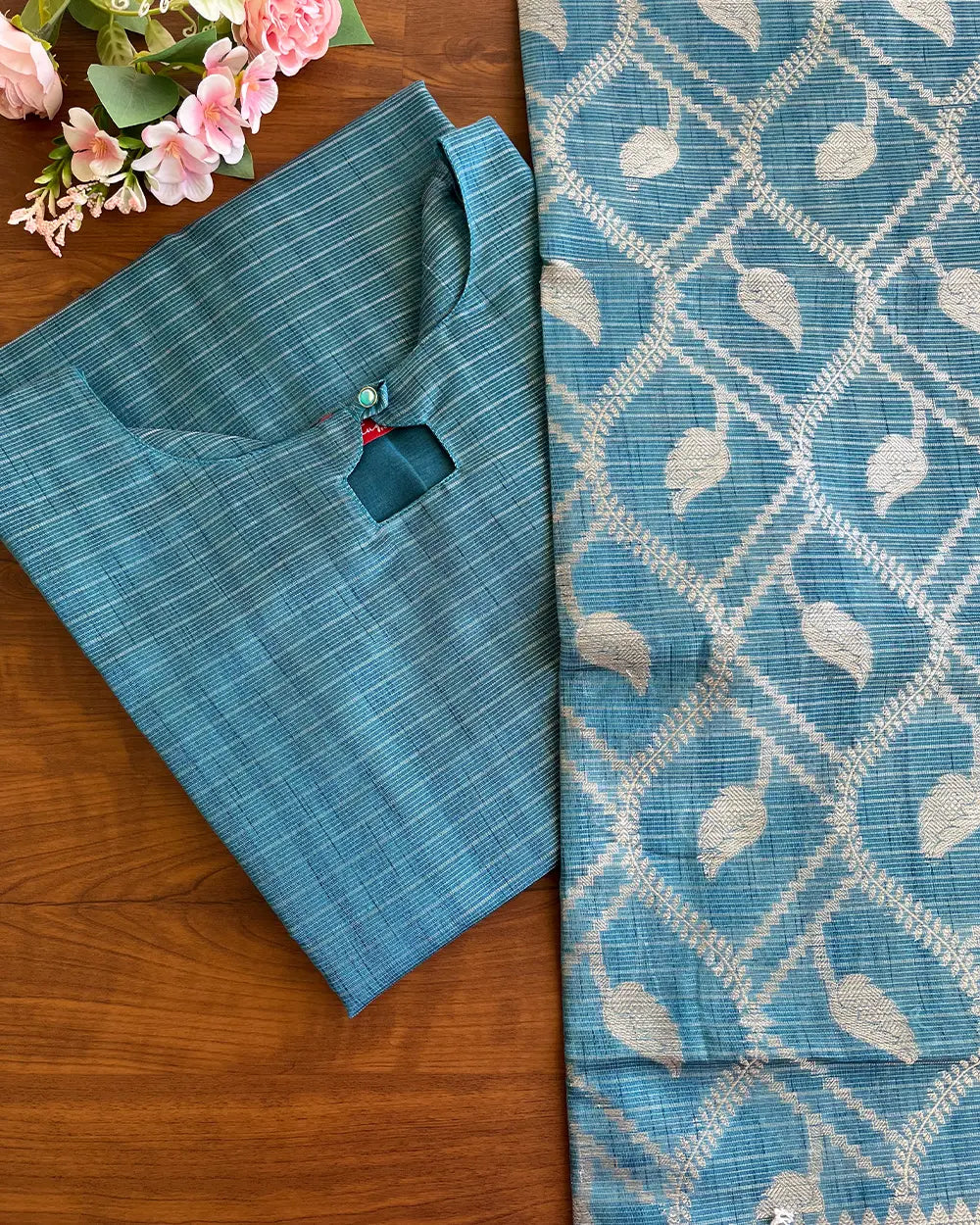 Peacock- Kota Banaras Kurta set (Top-Dupatta)