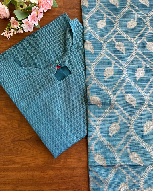 Peacock- Kota Banaras Kurta set (Top-Dupatta)