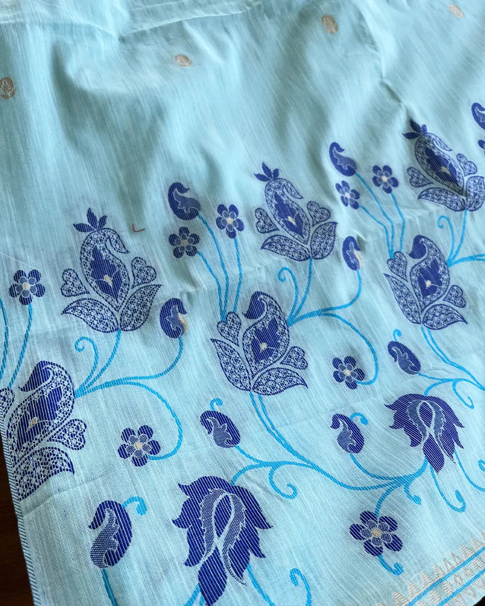 Sky Blue Jamdani Kurta Set (Top-Dupatta)