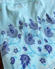 Sky Blue Jamdani Kurta Set (Top-Dupatta)