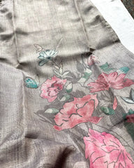 Light Grey Soft Tissue Silk Kurta Set