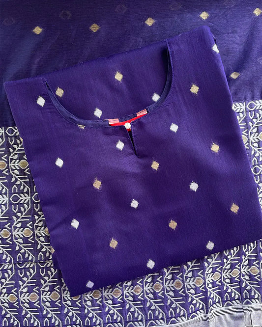 Luxe - InkBlue Chanderi Silk Kurta Set - 2 pc