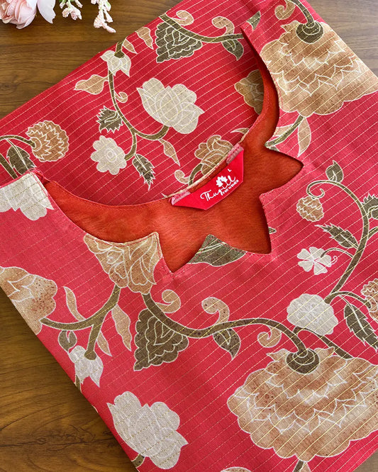Red Chanderi Kurta