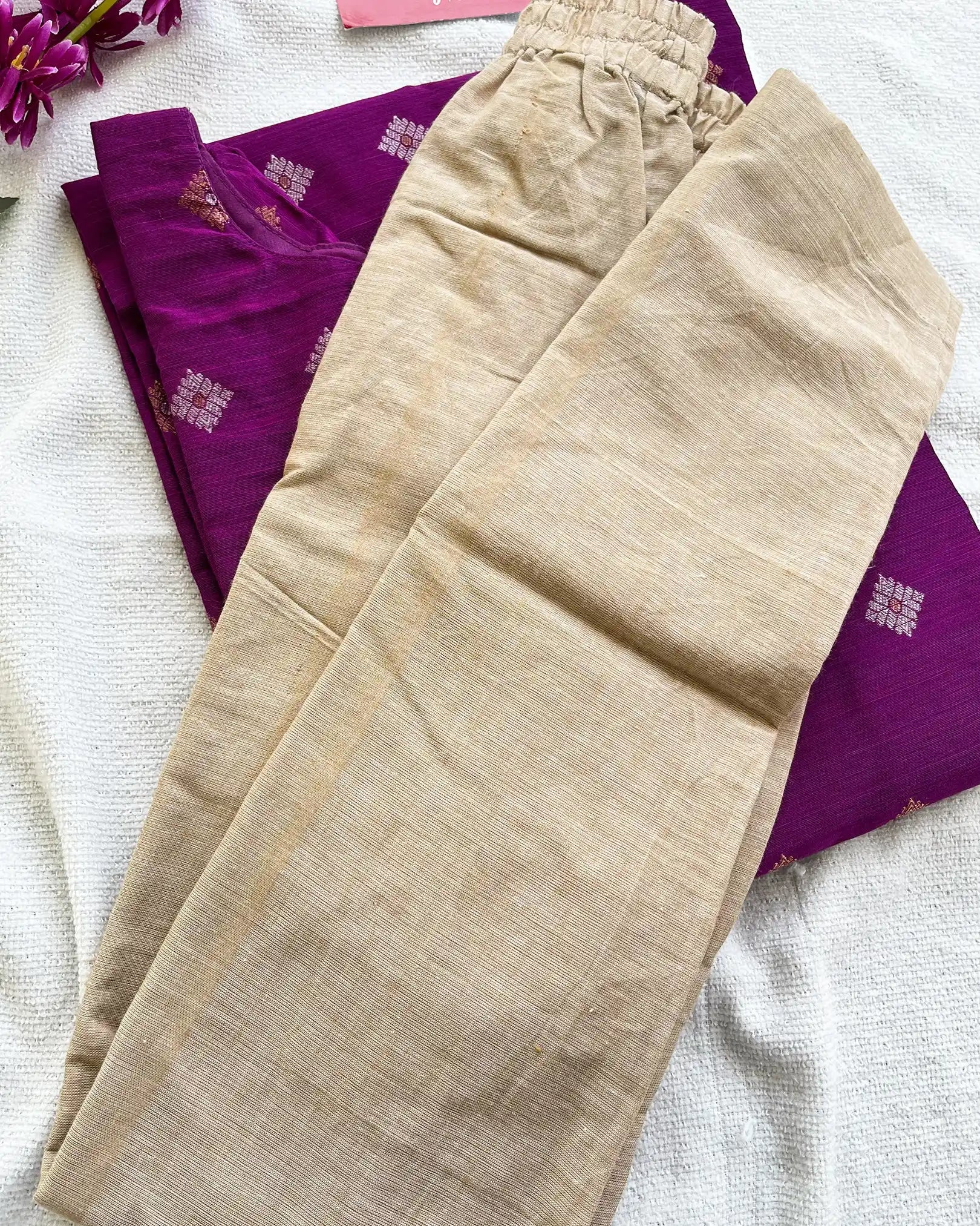 Premium Purple Raw Silk Kurta Set