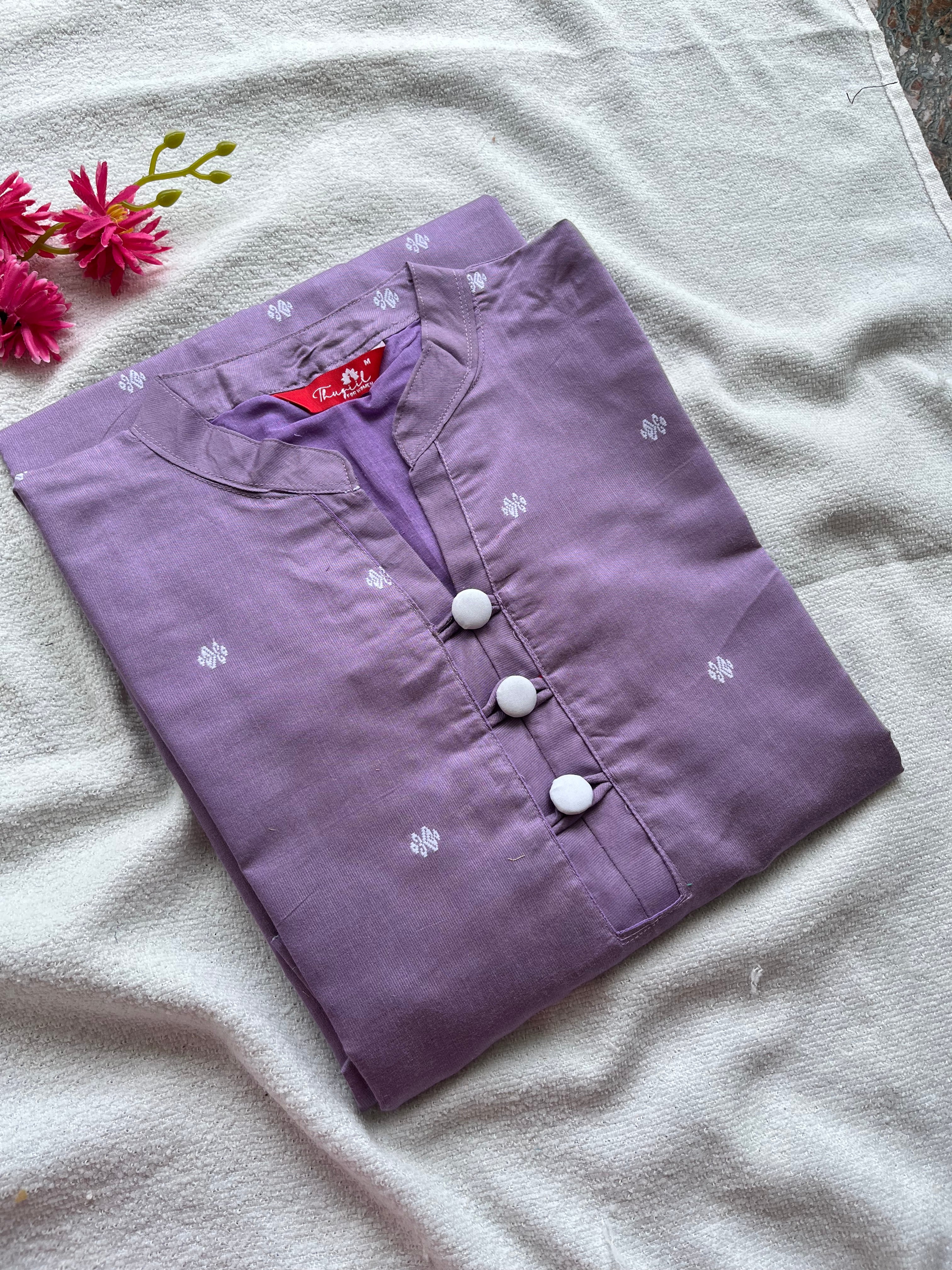 Lavender butter silk kurta