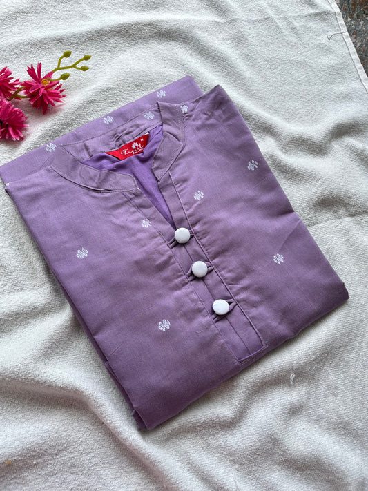Lavender butter silk kurta