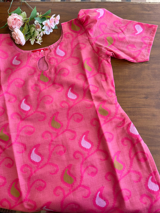 Pink Mango Kurta set (Top-dupatta)
