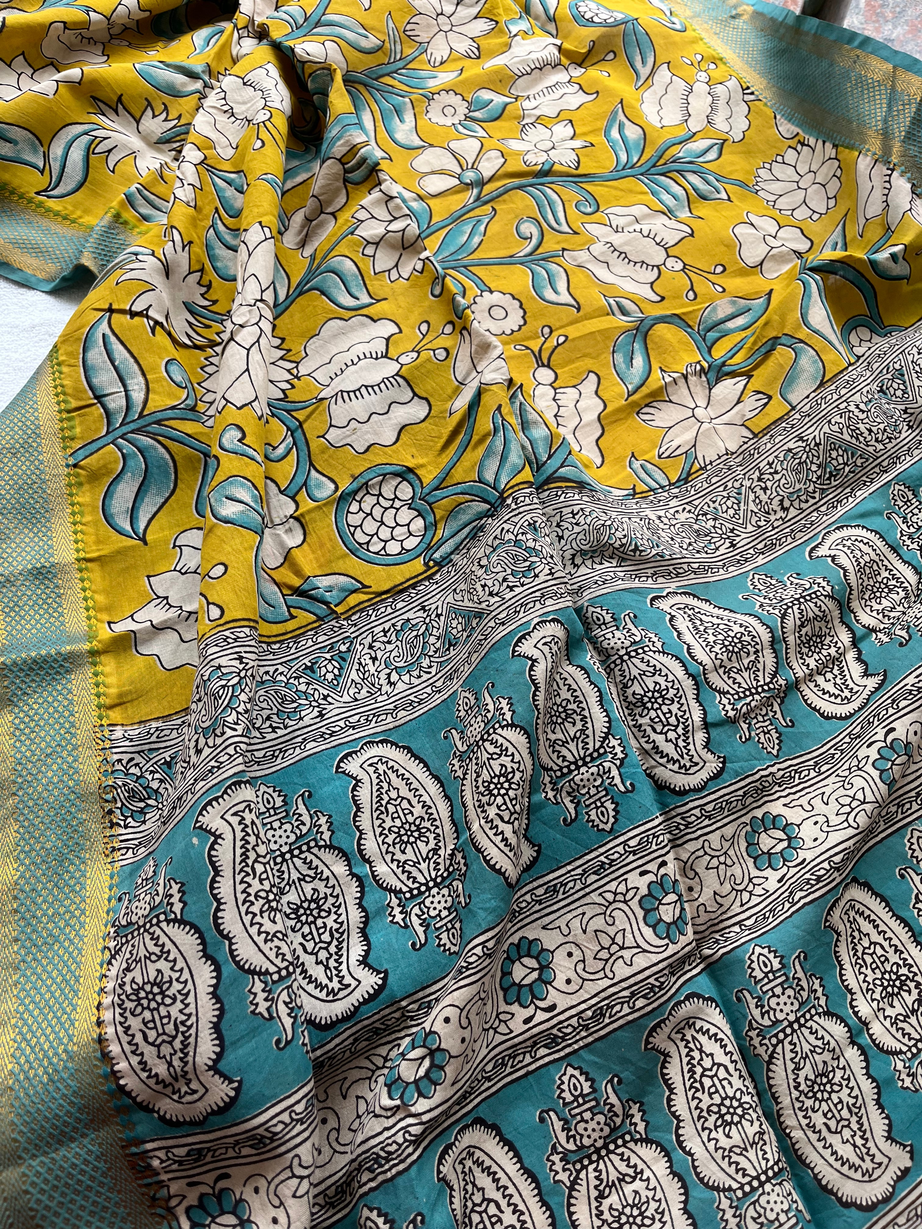 Luxe - Peacock Slub - Kalamkari Kurta Set