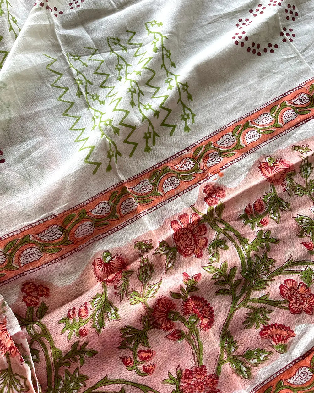 Floral handblock kurta set