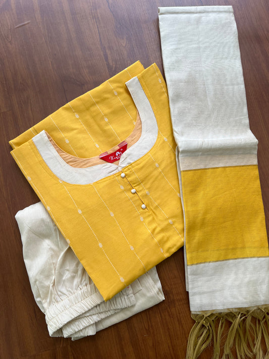 Sunflower Butter Silk Kurta Set