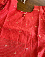 Crimson Red Butter Silk Kurta Set