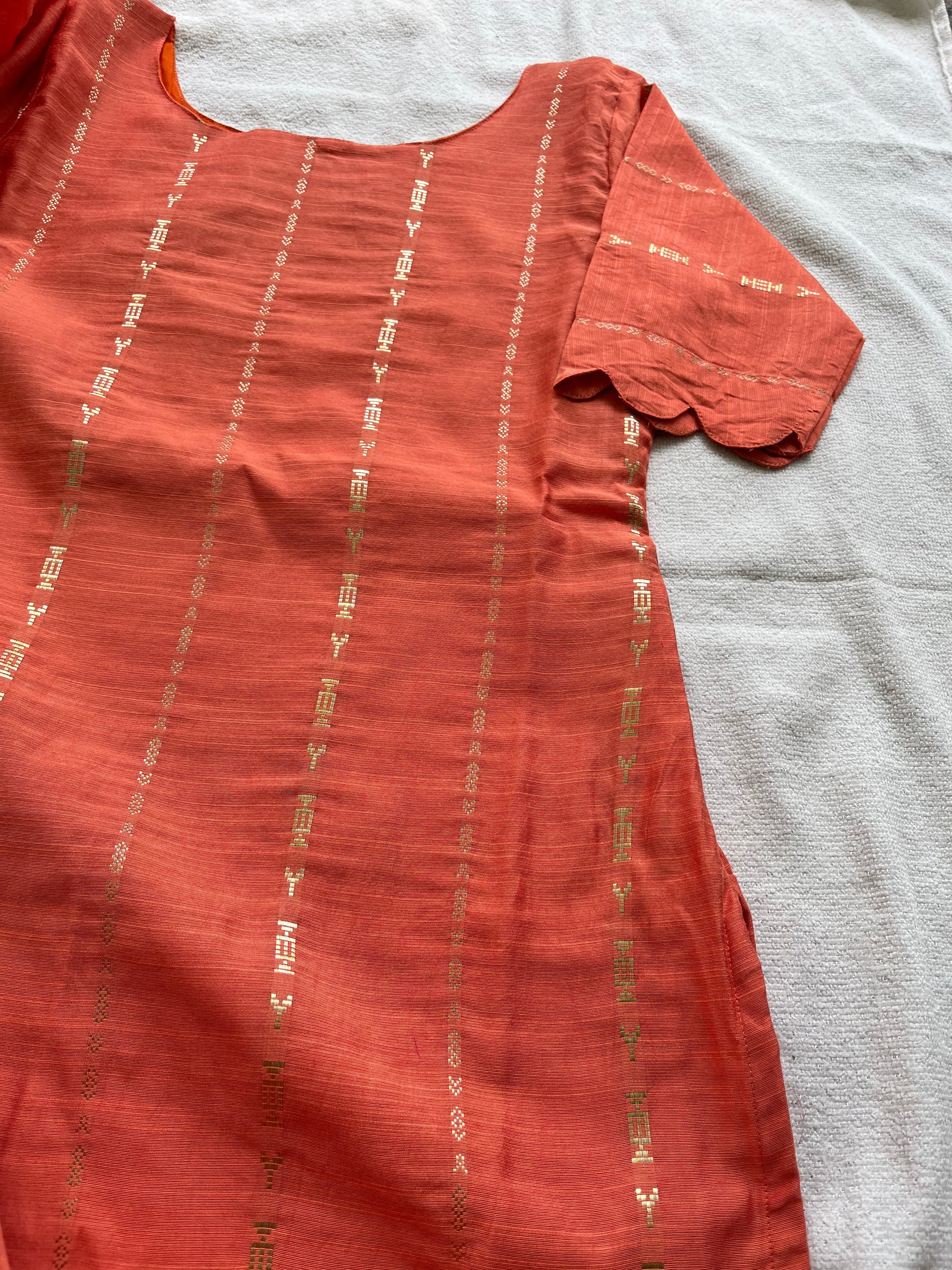 Luxe - Peach Bloom Silk Kurta Set
