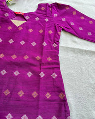 Premium Purple Raw Silk Kurta Set