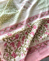 Floral handblock cotton kurta set