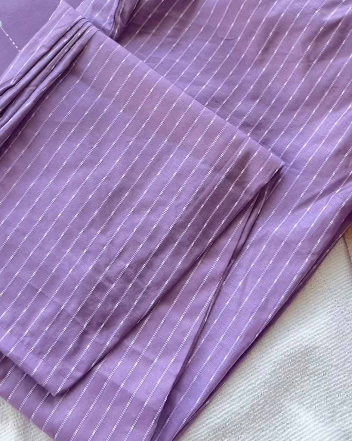 Lavender butter silk kurta set