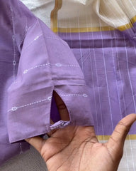 Lavender butter silk kurta set