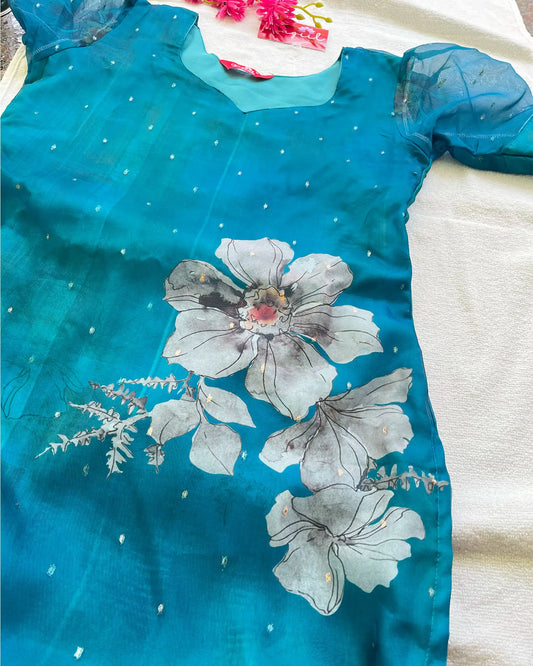 Peacock organza kurta set
