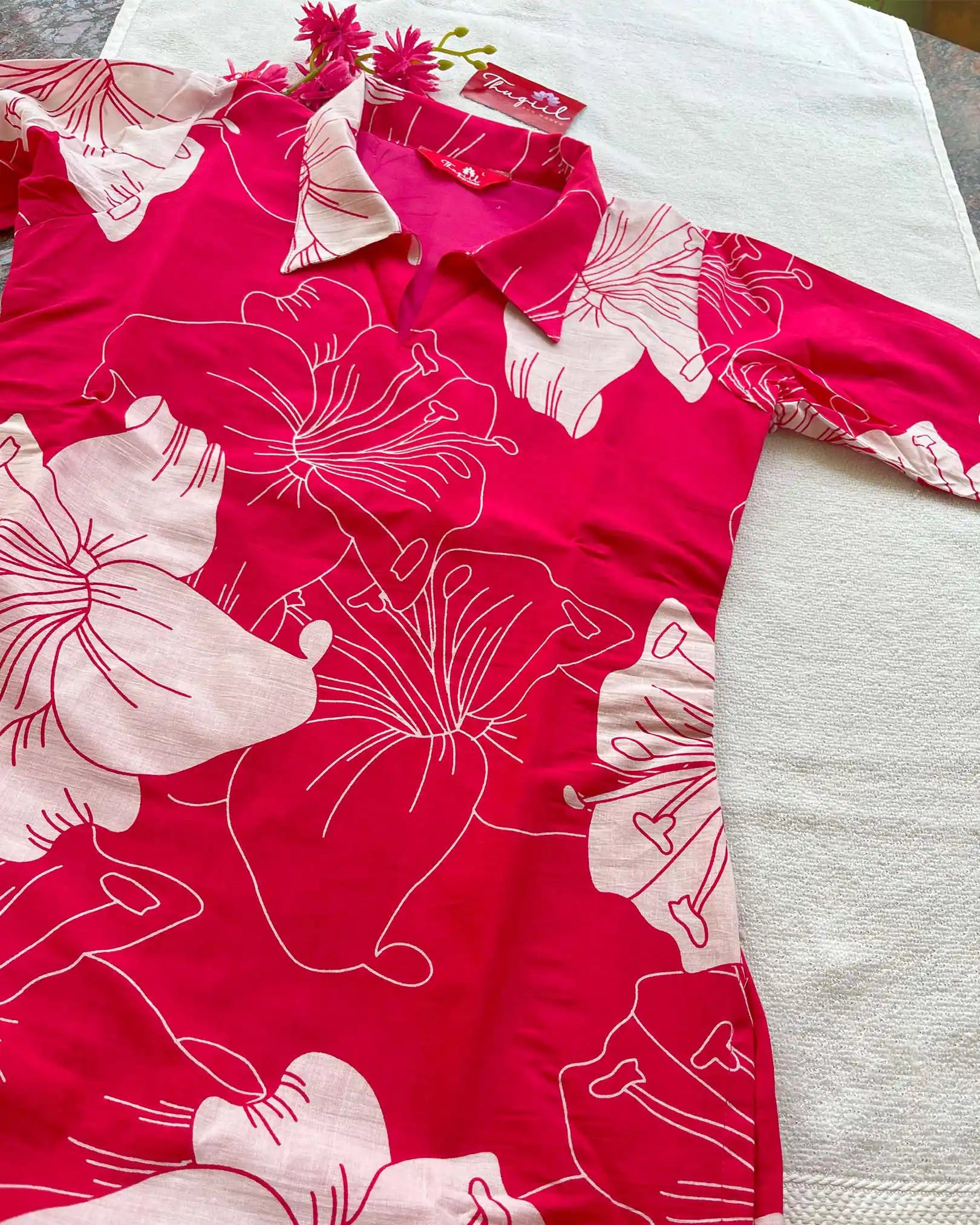Pink pure soft cotton kurta set