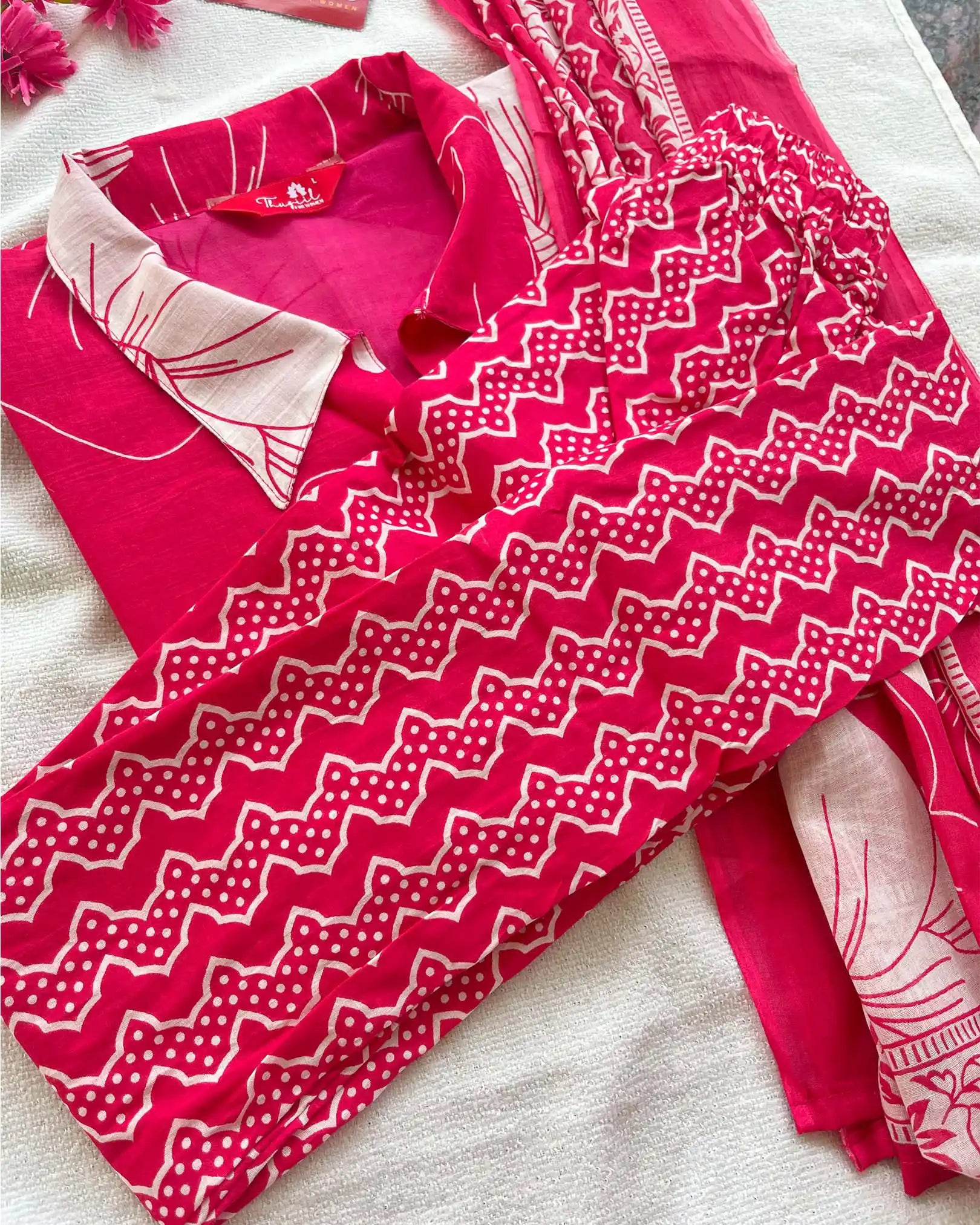 Pink pure soft cotton kurta set