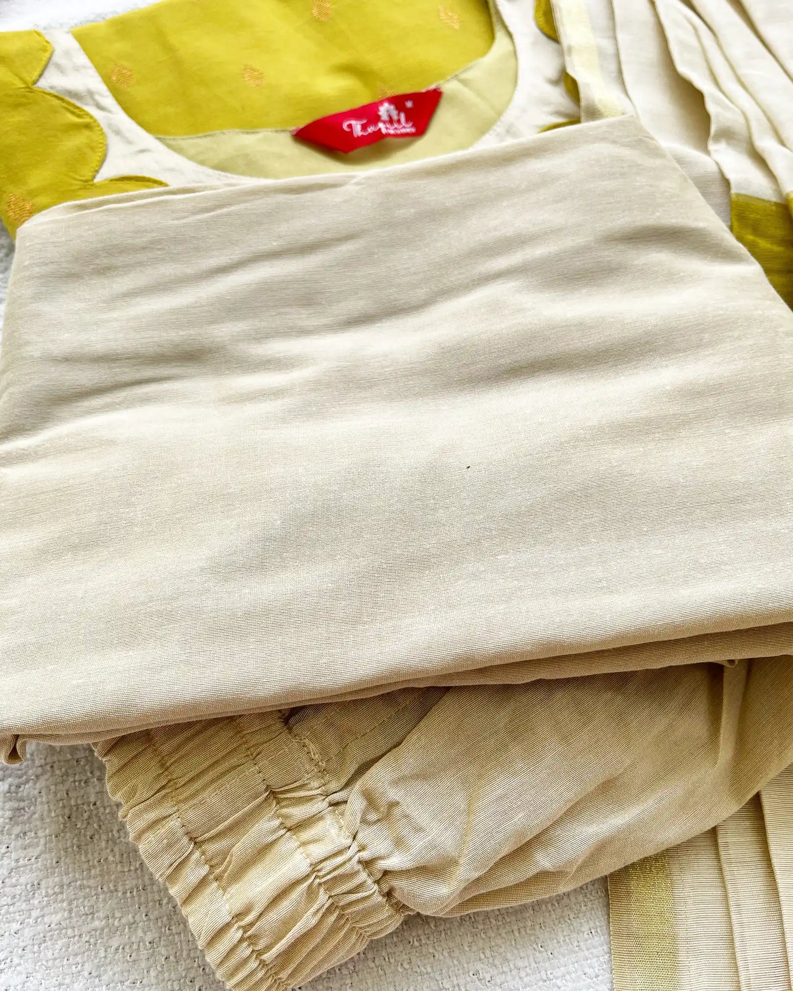 Yellow - Green Butter Silk Kurta Set