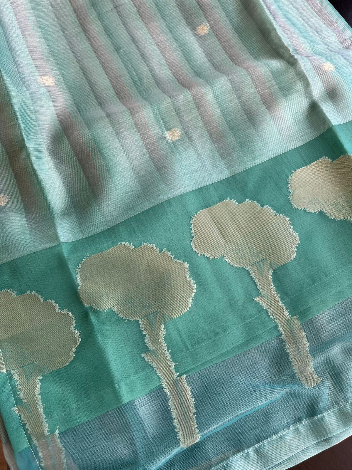 Turquoise Soft Tissue Silk Kurta Set