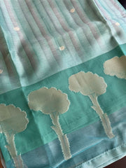 Turquoise Soft Tissue Silk Kurta Set