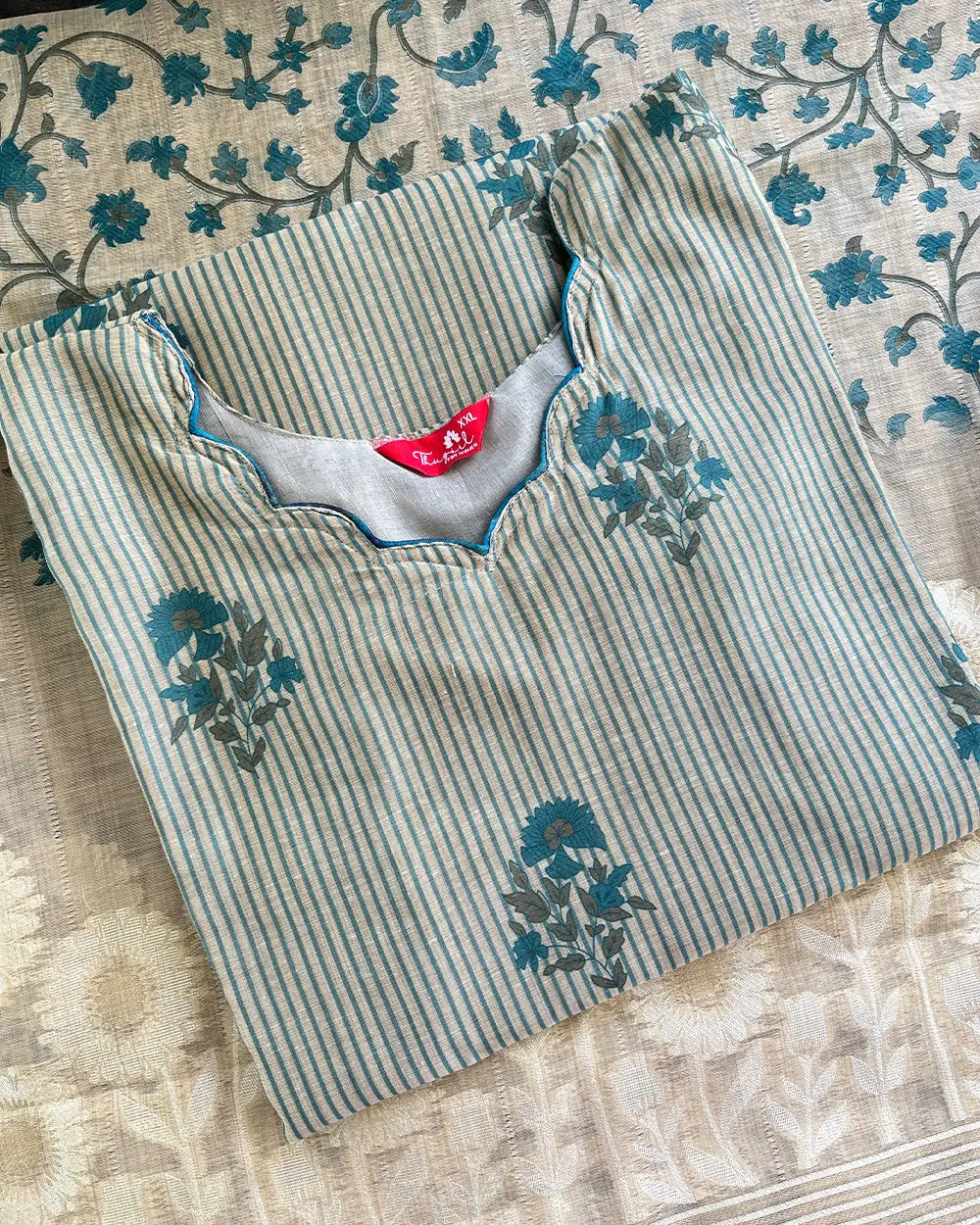 Luxe - Teal Chanderi Jecard Kurta Set