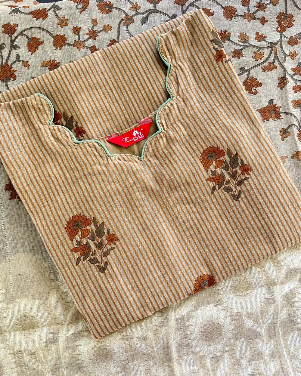 Luxe - Mustard Chanderi Jecard Kurta Set