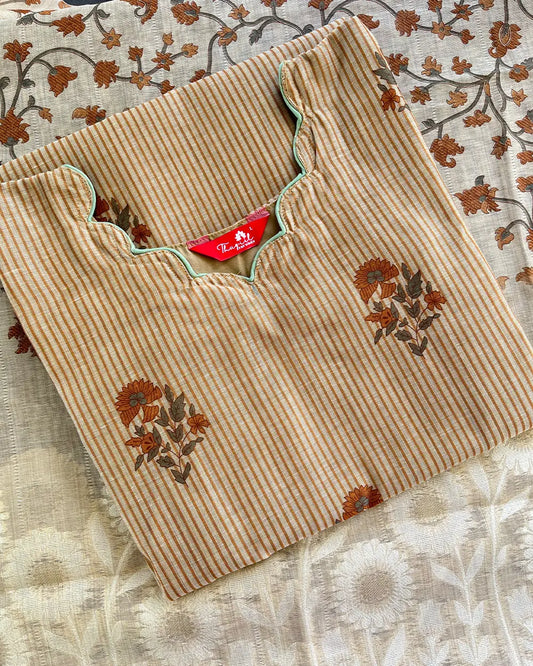 Luxe - Mustard Chanderi Jecard Kurta Set