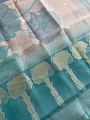 Turquoise Soft Tissue Silk Kurta Set