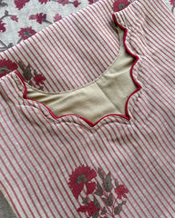 Luxe - Red Chanderi - Floral jecard kurta set