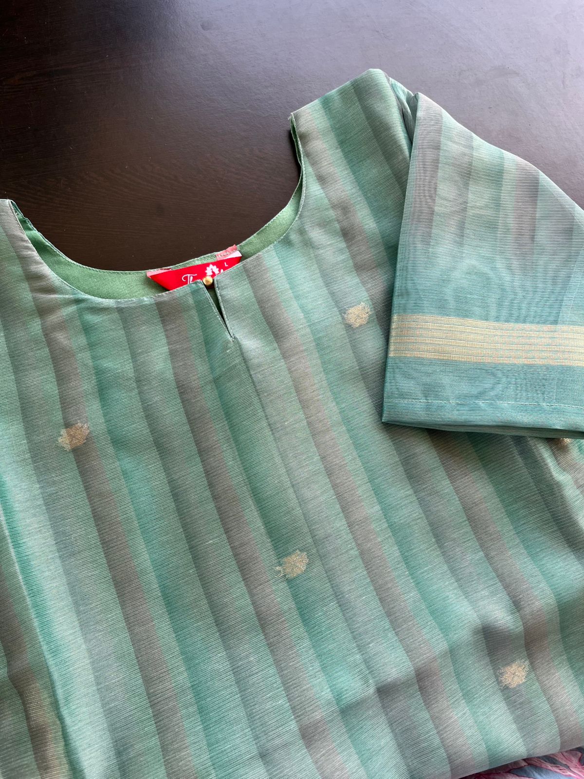 Turquoise Soft Tissue Silk Kurta Set