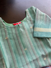 Turquoise Soft Tissue Silk Kurta Set